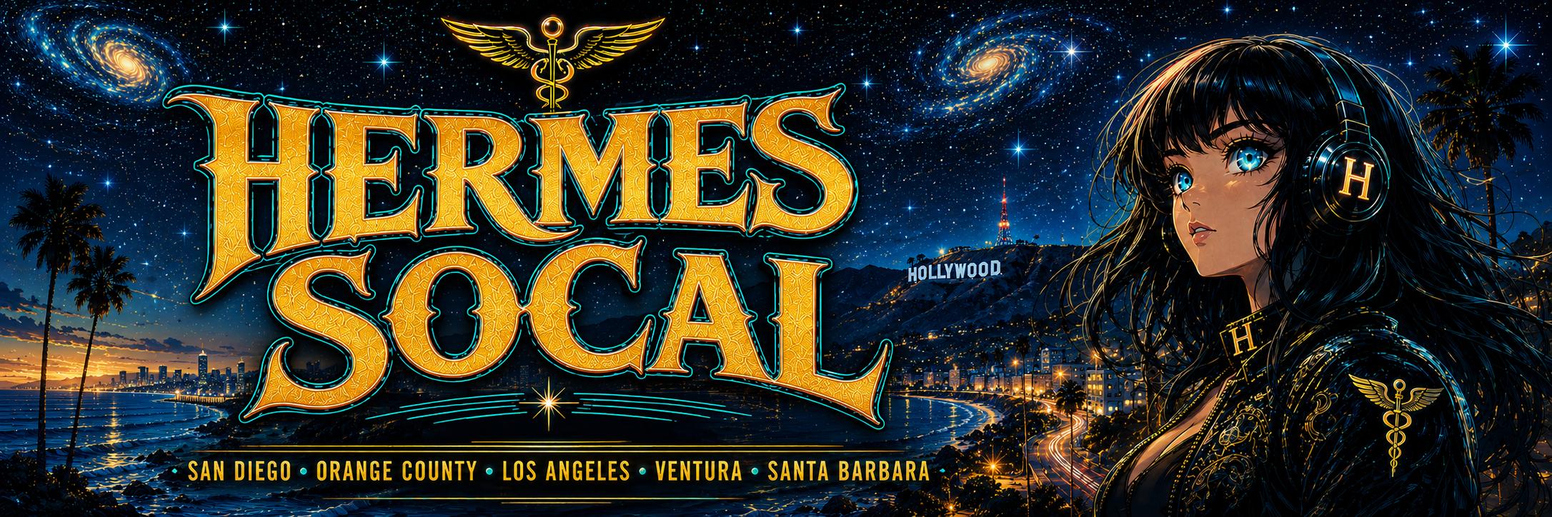 Hermes SoCal banner with Southern California cities